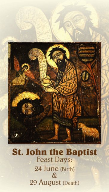 ST. JOHN THE BAPTIST PRAYER CARD